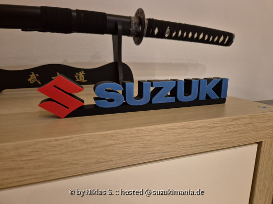 3D gedrucktes Suzuki Logo